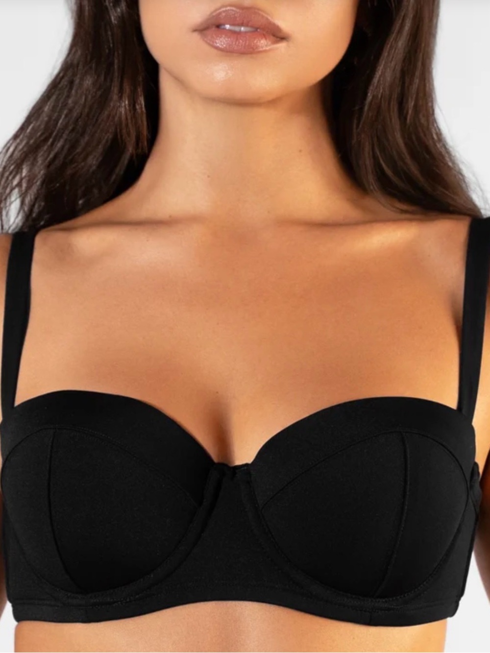 TA3 Bombshell Bikini Top Large Black DD-G NWT In Bag